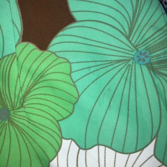 Floral striped reversible strapless mini dress Y2K groovy bohemian tropical chic - Picture 13 of 14